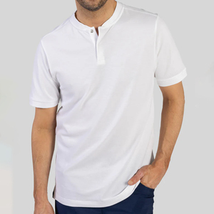 เสื้อโปโลผู้ชายสีเขียวล้วน แขนสั้น ผ้าถัก ทรงปกติ ดีไซน์กระดุม - Product Image 2