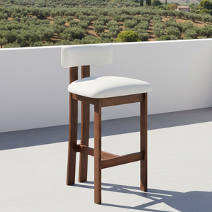 Tabouret de bar Arden Premium en teck massif, durable, écologique, style scandinave minimaliste moderne, pour bar à domicile et espaces commerciaux - Product Image 2
