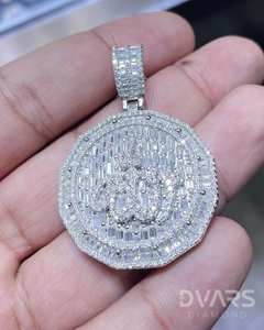 Pendentif Allah islamique glacé, plaqué rhodium, serti griffes, Moissanite, bijoux religieux, argent 925, personnalisable avec lettre, nom, symbole, luxe - Product Image 2