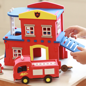 Kit de Modélisme 3D en Mousse Station de Pompiers – Jouet de Construction Camion de Pompiers DIY – Ensemble Créatif Éducatif pour Enfants – Cadeau - Product Image 1