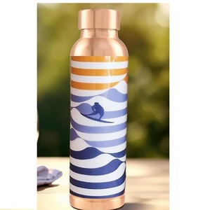 Enamel Printed Copper <b>Bottle</b> Pure & Handmade Copper <b>Water</b> <b>Bottles</b> Manufacturer Travelling <b>Water</b> Storage <b>Bottles</b> with Lid - Product Image 2