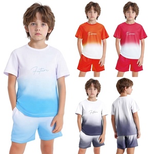 Ensemble de sport pour garçons de 5 à 14 ans, tenue athlétique à séchage rapide, t-shirt avec poches, shorts, vêtements décontractés pour tous les jours, événements sportifs, course à pied - Product Image 1