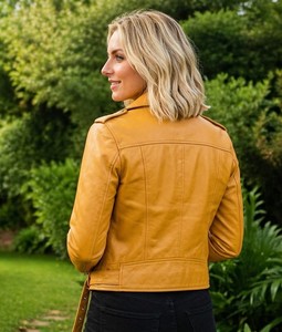 Leather Spot Handmade Women's Black Leather Biker Jacket Slim Fit Moto Style Vintage Eco-Friendly <b>Winter</b> Jacket - Product Image 6