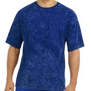 เสื้อยืดพิมพ์ลายทรงหลวมสำหรับผู้ชาย ผ้าฝ้ายทอคุณภาพสูง 100% ระบายอากาศได้ดี เป็นมิตรกับสิ่งแวดล้อม สไตล์สตรีทแวร์แบบกำหนดเอง ลวดลายปักนูน ล้างสีแบบแอซิดวอช - Product Image 1