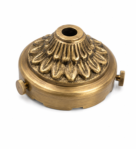 Support d'abat-jour en laiton massif de qualité supérieure, design antique, surface polie, 66 mm, fixation unilatérale - Product Image 1