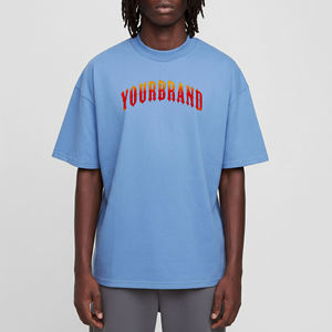 เสื้อยืดแฟชั่นใหม่ทรงโอเวอร์ไซส์สำหรับผู้ชาย คอโอ แขนสั้น ทรงหลวม ผ้าฝ้าย 100% สีพื้น สไตล์ฮิปฮอป - Product Image 5