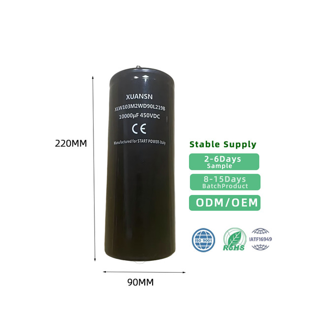 XUANSN Screw Terminal Electrolytic Capacitor 450V 10000uF 105℃ Polar Industrial Power Supply UPS