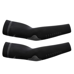 Manchons de cyclisme blancs anti-UV unisexe pour adultes en polyester et élasthanne avec logo sur la manche gauche - Product Image 6