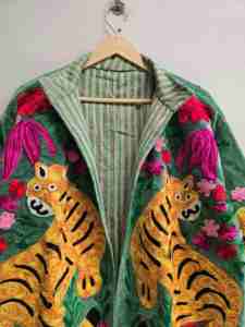 Wholesale Finished Autumn <b>Velvet</b> Suzani Handmade Short Unisex Reversible Jacket <b>Coat</b> with Two Side Pockets Boho Chic - Product Image 6