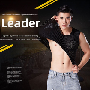 <b>Men's</b> Seamless Knitted Spandex/Cotton Sleeveless Shirt Mesh Hole Cycling <b>Base</b> <b>Layer</b> - Product Image 5