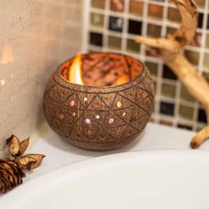 Vela de Navidad de cáscara de coco artesanal, vela de cera ecológica con fragancia de vacaciones para decoración elegante del hogar, regalo festivo de lujo - Product Image 5