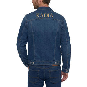 Chaqueta Vaquera Unisex Marca KADIA, Color Azul Clásico, Primavera/Otoño, Bordada, con Logotipo Personalizado, Prenda Exterior Informal Premium - Product Image 5