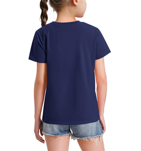 Uniforme Escolar para Niñas, Camiseta Morada de Manga Corta de Algodón Suave, Personalizable con Logotipo, Camisetas Básicas Lisas para Niños - Product Image 5