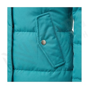 Hooded Quilted Waterproof <b>Bubble</b> Jacket Black Full Sleeve Winter Windproof Cotton Shell Knitted Fabric Polyester Filling Stand - Product Image 5