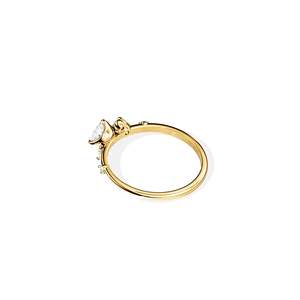 Anillo de Compromiso de Diamantes de Corte Brillante Redondo para Mujer, Oro de 14k, Engaste de Puntas, Estilo Floral - Product Image 5