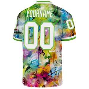 เสื้อฟุตบอลอเมริกันแบบสั่งทำพิเศษ พิมพ์ลายเต็มตัว คอวี แขนสั้น สำหรับผู้ชาย ผู้ใหญ่ ระบายอากาศได้ดี ผลิตจากโพลีเอสเตอร์ ชุดทีม พิมพ์ลายดิจิทัล - Product Image 6