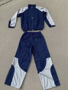 Ensemble survêtement coupe-vent personnalisé pour homme, veste légère et pantalon de jogging à empiècements contrastants, 2 pièces - Product Image 5