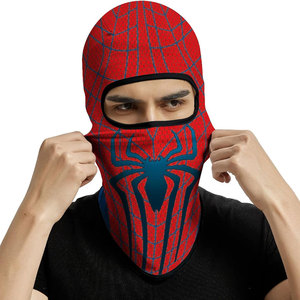Cagoule Spider-Man intégrale rouge et bleue avec motif toile, personnalisable, unisexe, pour adulte, usage extérieur, respirante, imperméable, par sublimation - Product Image 2