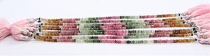 Cuentas facetadas de turmalina natural multicolor de 3-3.5 mm, cuentas sueltas de turmalina sandía para la fabricación de joyería, suministros a granel, 8 pulgadas. - Product Image 4