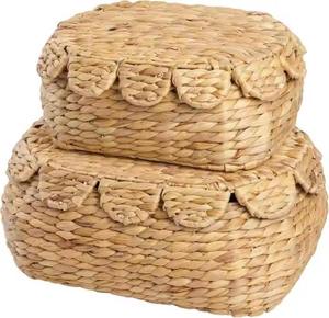 Eco Friendly Laundry <b>Basket</b> Handwoven Handmade Natural Wicker Clothes <b>Hamper</b> with Lid Wholesale Manufacturer Vietnam - Product Image 5