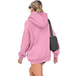 Sudadera con capucha de punto personalizada al por mayor para mujer, transpirable, para invierno, con logotipo frontal, precio económico - Product Image 2