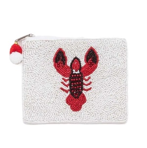 Porte-monnaie personnalisé brodé de perles de rocaille pour marque, style mode, pochette à monnaie brodée florale, promotionnel sur mesure - Product Image 2