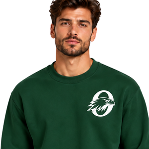 Forest Green <b>Men</b> Sweatshirt Crew Neck <b>Long</b> <b>Sleeve</b> Pullover Casual Fleece <b>Top</b> Custom Logo Streetwear Winter Sportswear Wholesale - Product Image 3