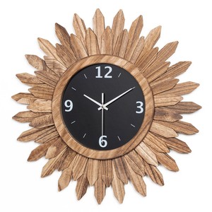 Reloj de Pared Tallado a Mano en Madera de Sheesham con Incrustaciones de Latón - Venta al por Mayor - Product Image 5