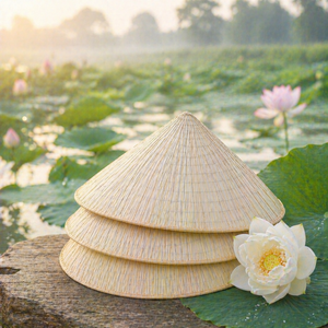 Premium Vietnamese Sombrero <b>Bamboo</b> <b>Straw</b> Sun Hat Adjustable Lightweight Breathable Rice Hat Traveling Summer Outdoor Use Hand - Product Image 2