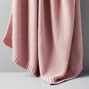 100% Cotton Knitted <b>Throw</b> Blanket Soft Breathable Solid Four Seasons Decorative Sofa <b>Couch</b> Custom OEM Wholesale - Product Image 6