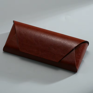 Classic Tan Leather <b>Glasses</b> <b>Case</b> <b>Soft</b> Padded Eyewear Protector Bulk Orders For Optical Stores LGC-0058 - Product Image 4