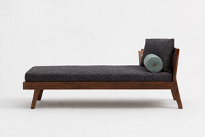 Sofá Cama de Lujo en Madera de Teca, Asimétrico, con Respaldo Individual y Cojín Gris Carbón - Product Image 2