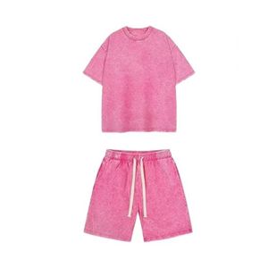 <b>Slate</b> Mineral Wash 2 Piece Set Streetwear Heavyweight French Terry Boxy Fit Urban Co-ord Summer Outfit High Quality Apparel Set - Product Image 2