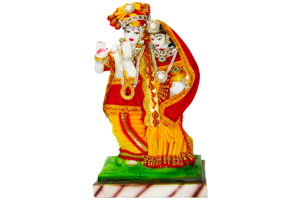 Matki Radha Krishna Resin <b>Statue</b> Handicraft Art Deco Tabletop <b>Religious</b> Home Decor for Diwali & Wedding Occasions - Product Image 3