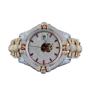 Alta calidad automático hecho a mano personalizado completamente helado de acero inoxidable Hip Hop Moissanite reloj de diamantes para precio al por mayor - Product Image 1