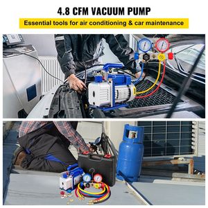 Bomba de Succión para Sistemas HVAC 4.8CFM 1/4 HP de Una Etapa, Kit de Manómetros de Vacío 5PA Ultimate, R410A R134A R22 - Product Image 2