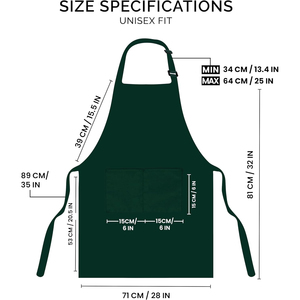 Tablier Vert Unisexe en Gros avec Bretelles Vertes pour Restaurant, Barman, Serveur, Personnel – Tissu Tissé, Couleur et Logo Personnalisables, Service OEM - Product Image 2