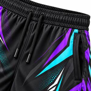 <b>Mens</b> Custom Sublimated Athletic <b>Shorts</b> Eco-Friendly Breathable Geometric <b>Pattern</b> Side Pockets Quick Dry Gym Running Training - Product Image 2