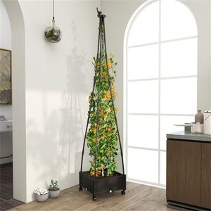 81-Inch Garden Bed with Trellis Hanging Baskets & Accessories - Product Image 3