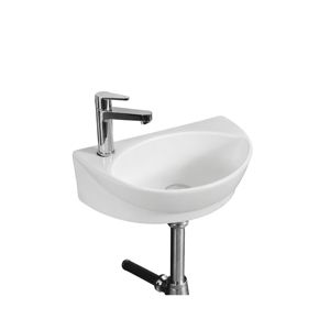 Lavabo de Pared CODY, Forma Irregular, Un Solo Orificio, Grifo Cromado, Diseño Minimalista, Capacidad de 12L, Lavabo de Baño - Product Image 1