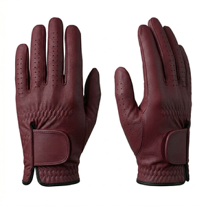Golf <b>Gloves</b> Genuine Leather Blue Breathable Hook And Loop Closure Unisex Sports Use Premium Golf Hand <b>Glove</b> With <b>Moisture</b> - Product Image 3