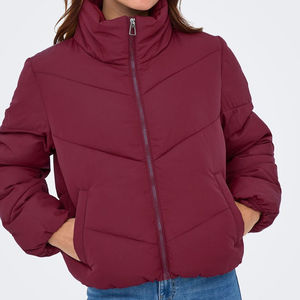 Chaqueta acolchada extragrande OEM para mujer con capucha, cremallera completa, cuello alto y transpirable, ideal para invierno. - Product Image 1
