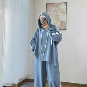 Ensemble pantalon et sweat à capuche musulman modeste pour l'hiver, tenue décontractée avec poches, deux pièces pour femmes - Product Image 1