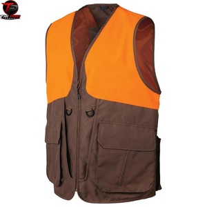 Gilet utilitaire d'extérieur haute visibilité pour hommes, fermeture éclair intégrale, multi-poches, gilet de travail orange de sécurité, léger et respirant - Product Image 1