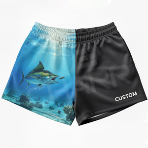 Shorts de Pesca para Hombre de Secado Rápido, Transpirables, 100% Poliéster, con Logotipo Personalizado en la Parte Delantera, Protección UPF 35, Cierre de Cremallera, Venta al Por Mayor - Product Image 1