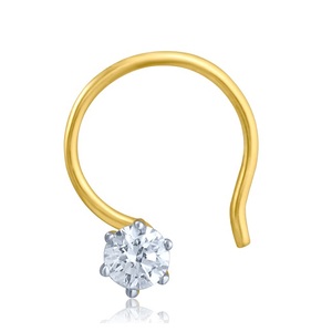 GLEAMORA ENTERPRISE Flower Shape Brilliant Cut Lab Grown Diamond <b>Nose</b> Pin 18K Yellow <b>Gold</b> Plated Luxury <b>Stud</b> Women's Everyday - Product Image 1