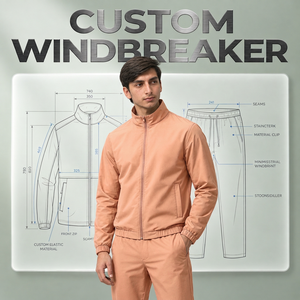 Conjunto Deportivo Cortavientos de Nailon Personalizado para Hombre, Sudadera con Capucha y Pantalones Cortos, Ligero, Resistente al Viento, para Entrenamiento Físico, Ropa Urbana Informal - Product Image 4