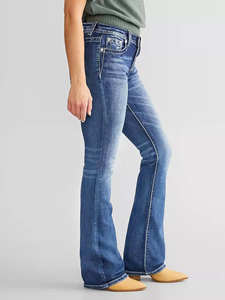 Jeans Vintage Indigo para Mujer 2025, Corte Recto, Estilo Relajado, Largos hasta el Suelo, Lavado OEM, de Alta Calidad, con Logotipo Personalizado - Product Image 6