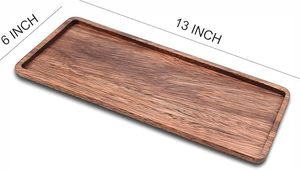 Plateau de service rectangulaire en bois au design contemporain pour anniversaires et mariages - Product Image 3