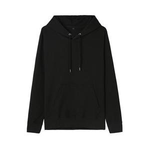 Sudadera con Capucha Negra, 100% Algodón, Forro Polar Transpirable, 400g, Corte Regular, Informal, Invierno, Manga Larga, Diseño con Bolsillos - Product Image 1